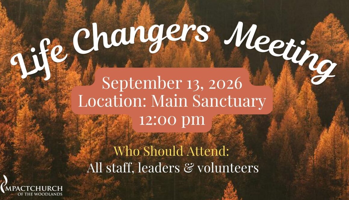 Sept 2026 LIFE CHANGERS MEETING